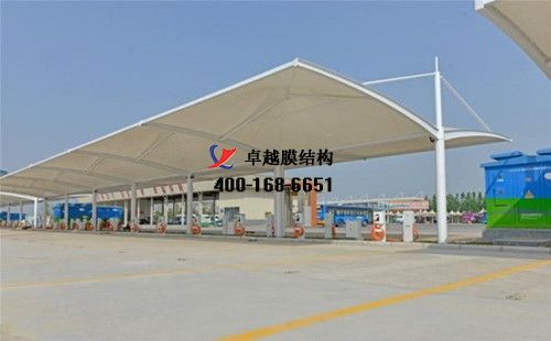 ?？h膜結(jié)構(gòu)充電站樁停車棚/雨棚【?？h漢生食品有限責(zé)任公司等】工程設(shè)計施工案例