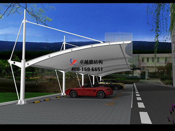 常德膜結(jié)構(gòu)車棚【常德市江南城市發(fā)展有限公司-停車棚】工程實例